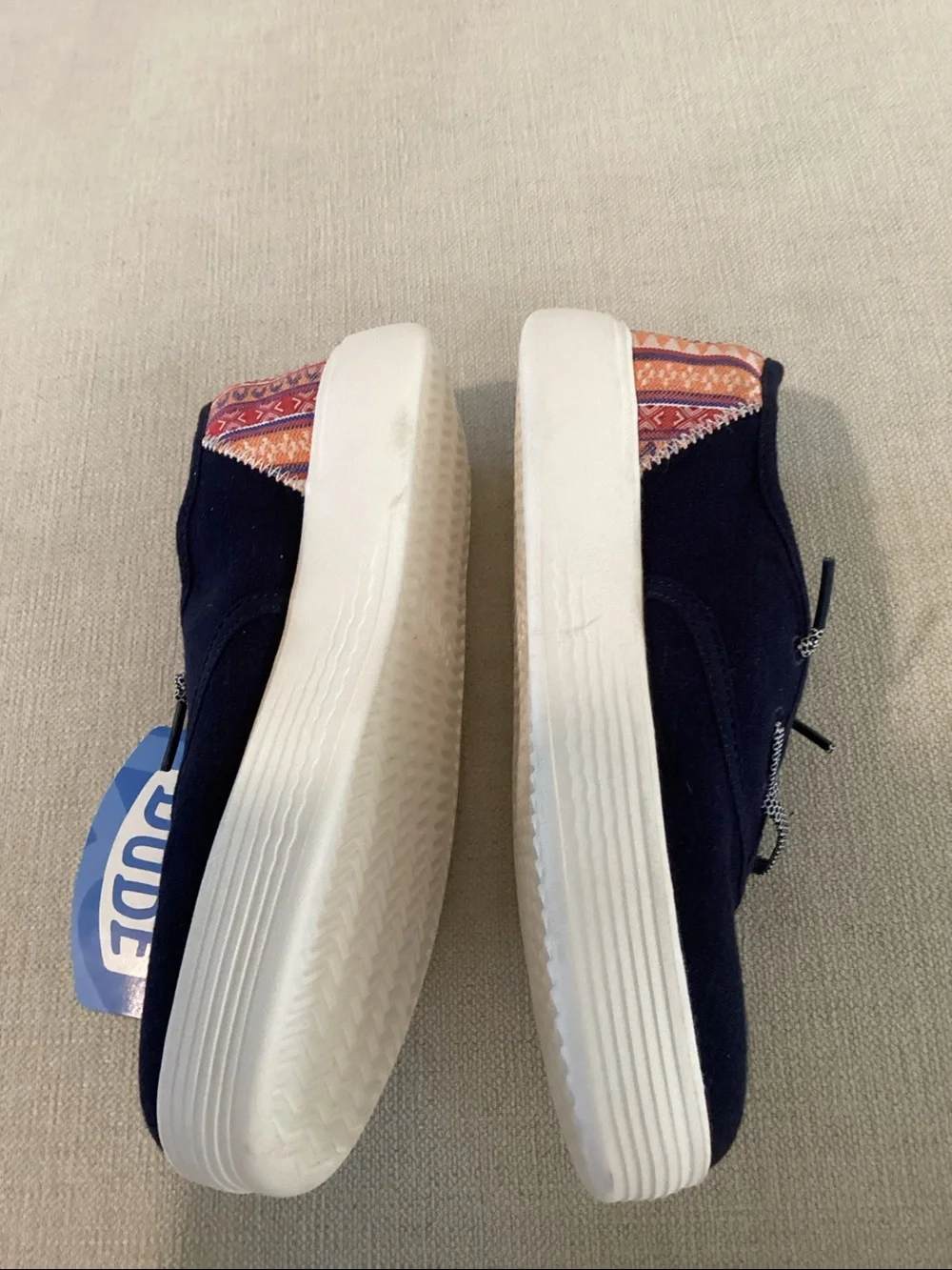 Hey Dude Conway Craft Linen Casual Sneakers from Finish Line, Navy, Size 7, NWT